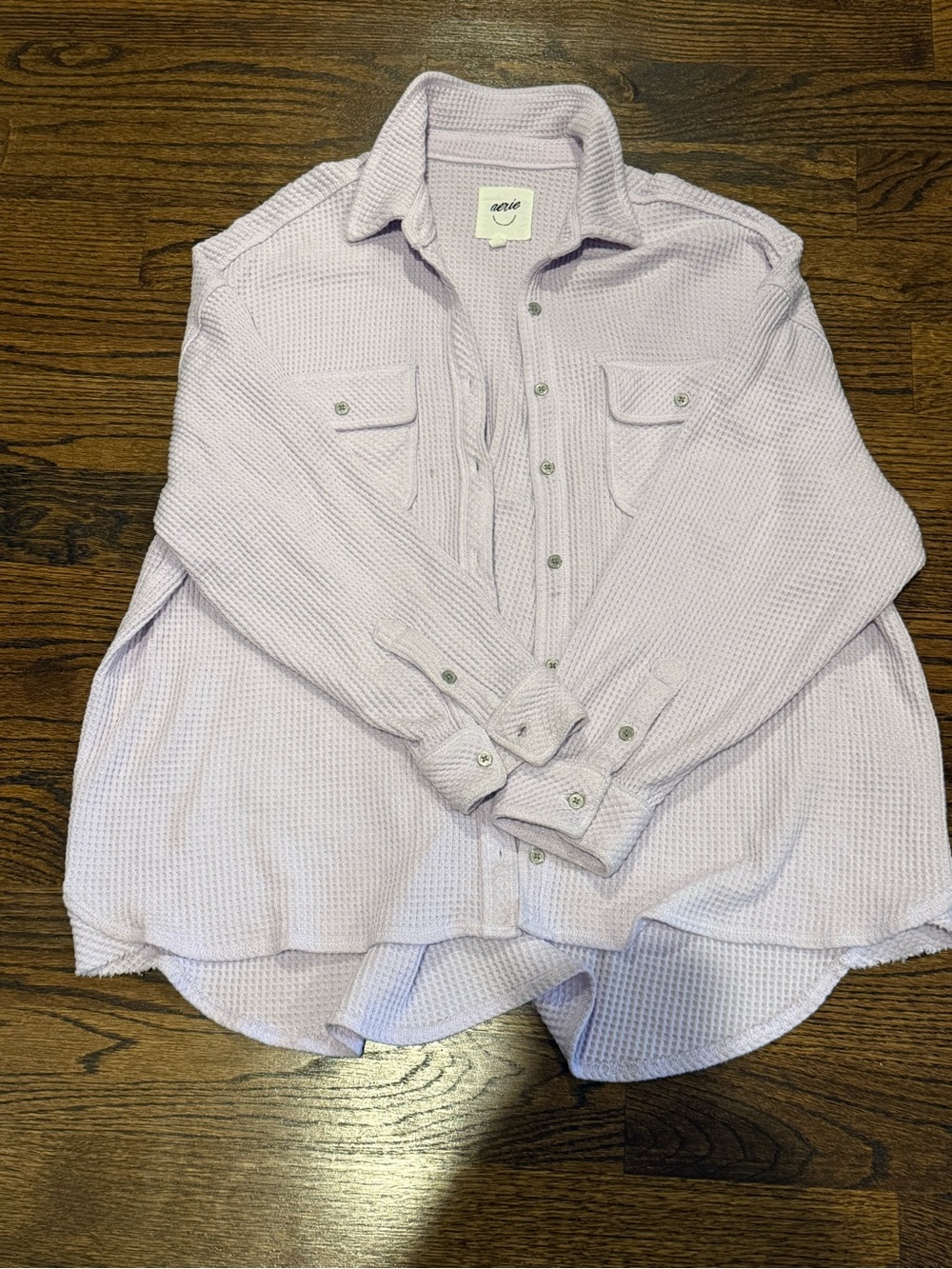 Aerie Waffle Knit Button-Up Shirt